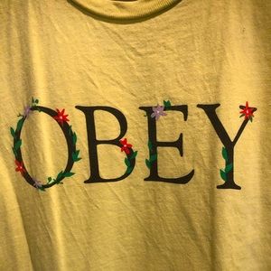 OBEY Flower Text Tee